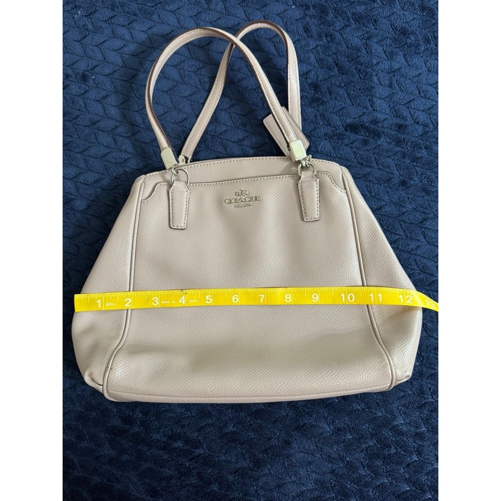 Coach Handbag Purse Minneta Chalk Cross Grained‎ Leather - Picture 9 of 10